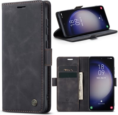 Solidenz Hoesje - Geschikt voor Samsung Galaxy S23 - Urban Book - Zwart