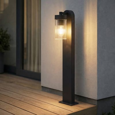 Lindby - Tuinpad verlichting - 1licht - Aluminium, polycarbonaat - H: 60 cm - E27 - antraciet (RAL 7016)