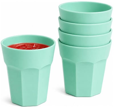 Plasticforte onbreekbaar drinkglas - 10x - kunststof - mintgroen - 360 ml - drinkglazen - lichtgewicht - 9 x 10 cm - stapelbaar