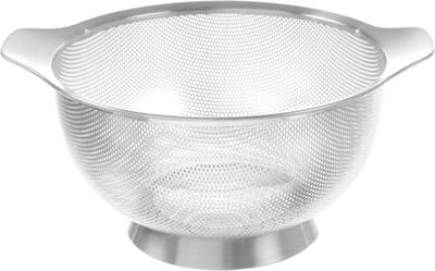 HENDI Geperforeerd vergiet – roestvrij staal – met voet en grepen – ⌀260x140 mm