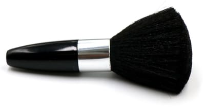 Poederkwast - Foundation Kwast - Powder Brush - Synthetisch haar - Zwart - Zilver - 11 cm. lang