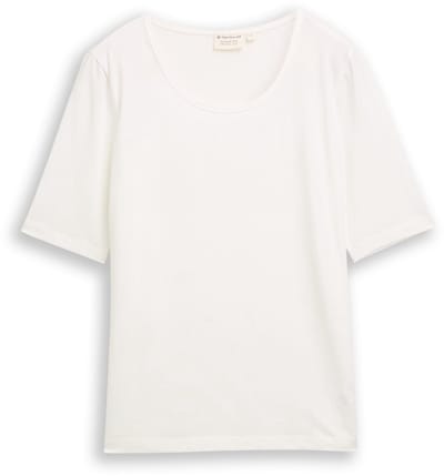 Tom Tailor - Basic T-shirt met ronde hals - Maat XXL - Whisper White