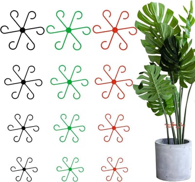 Famanu – Plantenclips in bloemenvorm, kunststof plantensteunen voor bloemen, rozen en tomaten