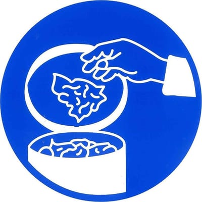Pickup Pictogram rond diameter 20 cm - Afvalemmer gebruiken verplicht