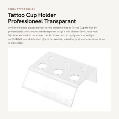 Dailygoods- Tattoo Cuphouder Professioneel - Transparante Acryl Houder - Duurzaam - Geschikt voor Pigmentbekers - Ideaal voor Tatoeages - Makkelijk te Wassen - Pigmenthouder