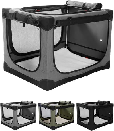 Grote Opvouwbare Hondenbench Reiskoffer 30 Inch - Draagbare Zachte Kennel met 4 Deuren