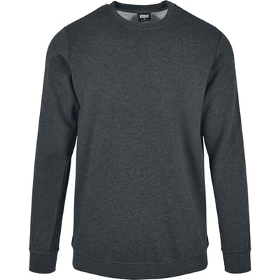 Urban Classics Sweatshirts - Basic Terry Crew - M tot 5XL - voor Mannen - donkergrijs gemêleerd
