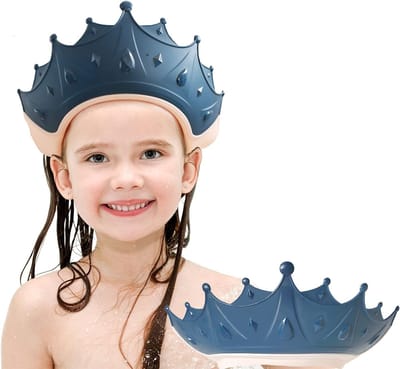 Verstelbare Baby Douchkap voor Kinderen van 6 Maanden tot 9 Jaar, Bescherming tegen Water en Shampoo, Blauw