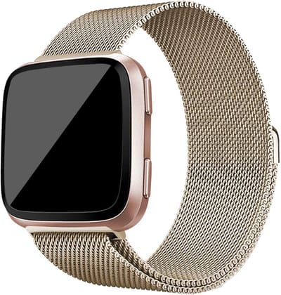 versa milanese band - champagne - Geschikt voor Fitbit - SM - Horlogeband Armband Polsband