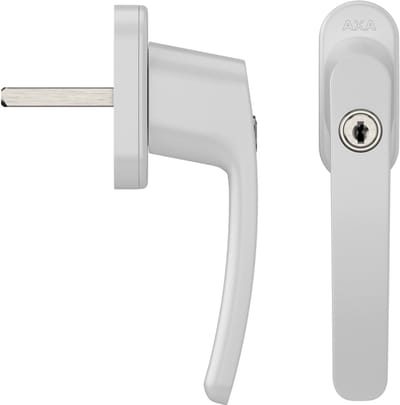 AXA Veiligheids raamsluiting - Oval Roma - Draai-kiep raamkruk - met Cilinder SKG2 - 4 standen - 45° - 40 mm - Afsluitbaar - Wit