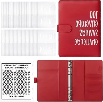 Financiële Planner A5 - Budget Planner met 100 Enveloppen voor Thuis, School en Kantoor - Geldbesparing en Budgettering