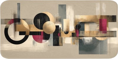WC mat 120x60 cm - Antislip - Abstract - Vormen - Beige - Texturen - Toiletmat - Vloermat - Douchemat - Toilet tapijt - Toiletmatten