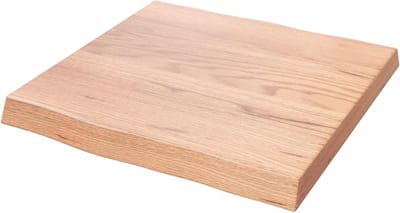 Tafelblad Eikenhout - Houten Blad Vierkant - Tafel Verfraaien - Handgemaakt Levendige Rand - 40 x 40 x 4 cm