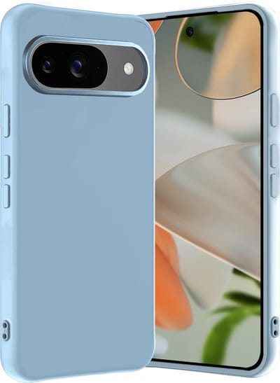 Hoes - Geschikt voor Google Pixel 10 - Sterk & Shockproof - Hoesje Cover - Siliconen Case - Lichtblauw