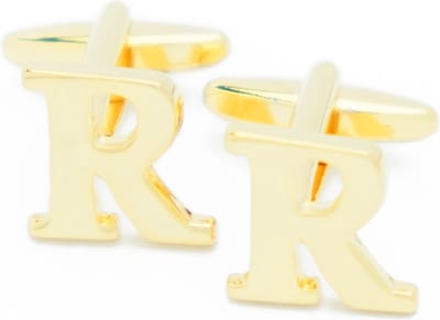 Manchetknopen - Letters Initialen Letter R Goudkleurig