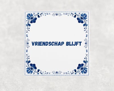 Spreuk tegel 15x15 cm Vriendschap blijft