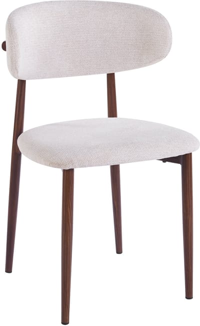 Eetkamerstoel Japandi Reika beige walnoot poten japanse stijl eetstoel zetel