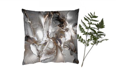 Sierkussens - Kussentjes Woonkamer - 50x50 cm - Grijs - Luxe - Goud - Marmer