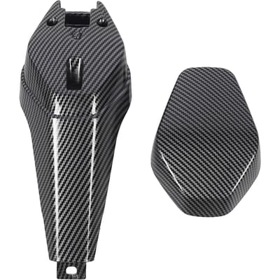 Motorfiets Achterzitkuip Cover Koolstofvezel Patroon Motorfiets Achterpassagierszadel Kuip gray