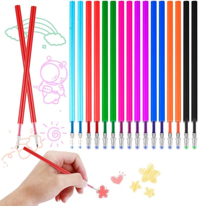Dailygoods - 16 stuks reservevullingen, compatibel met uitwisbare pennen, warmtegevoelige inkt, 0,7 mm, 8 levendige kleuren, lange levensduur om te schrijven en te tekenen