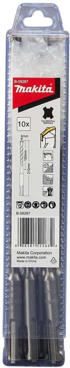 Makita Toebehoren - Steenborenset SDS Plus 6x210 mm, 10-dlg B-59287