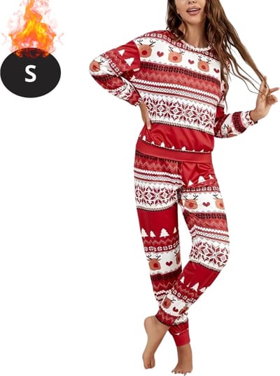 Bovista Kerst Pyjama - Dames - Kerstpyjama - Vrouwen - Slaapkleding Volwassenen - Set - Broek - Shirt - Christmas - Maat S