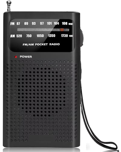 Premes - Draagbare Noodradio - Zwart - AM/FM - Op Batterijen - Koptelefoonaansluiting - Draagbare Radio - Wereldradio - Noodpakket Must Have - Zakradio - Voor Rampen - Kleine - Transistor Radio - Telescopische Antenne - Transister Radio