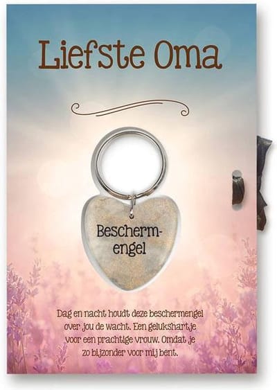 Gelukshart Sleutelhanger  Giftcard Beste Oma