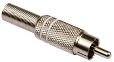 Tulp (m) audio/video connector - tot 6mm - metaal / wit