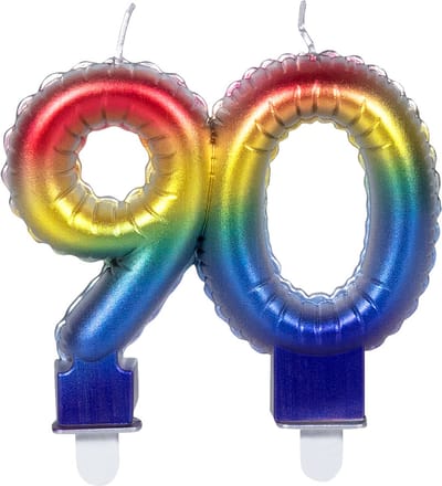 Boland - Kaarsje '90' regenboog 90 Multi - Regenboog - Regenboog