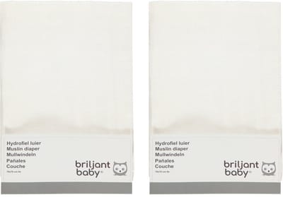 Briljant Baby Luiers Hydrofiel - 12 Stuks - Wit
