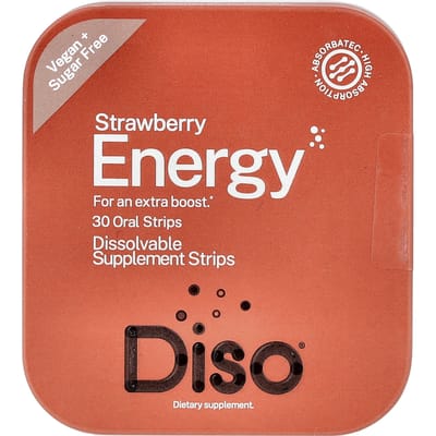 Diso, Énergie, Fraise, Bandelettes orales, 30 unités