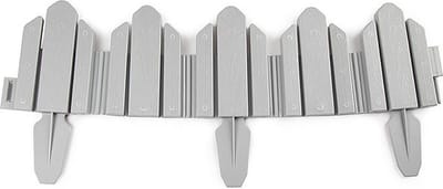 PlasticForte Flexibele borderrand/hekje - 62 cm - grijs - kunststof