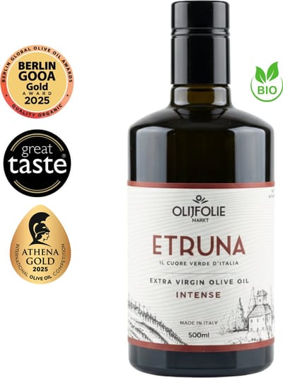 ETRUNA Intense – Ultra Hoog Polyfenol BIO Extra Vierge Olijfolie – Limited Harvest Umbrië, Italië