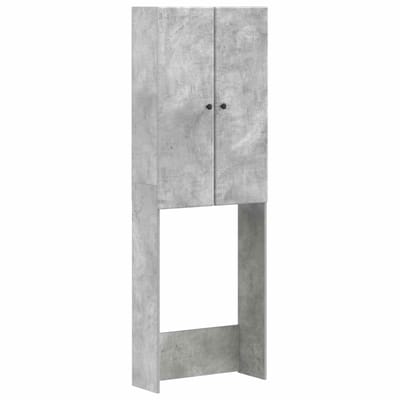 vidaXL - Toiletkast - BREDA - Betongrijs - 66 - x - 25,5 - x - 190 - cm - Bewerkt - hout