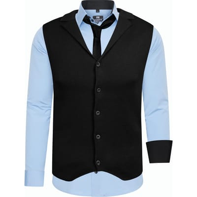 Driedelig pak met overhemd, vest en stropdas