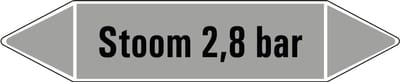 Stoom 2,8 bar leidingmarkering op vel 126 x 26 mm - 5 per vel