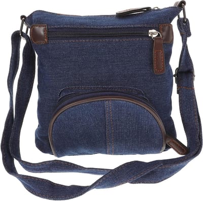 Denim Crossbody Tas - Schoudertas Cowboy - Casual Gebruik - Met Voorvak - 22 x 20 x 3 cm - Blauw