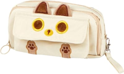 Grote 4-laagse organizer voor schoolbenodigdheden en make-up, esthetische Kawaii kattenetui met ruime inhoud, ideaal voor scholieren en kunstenaars
