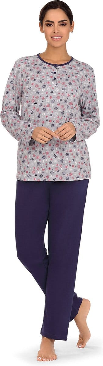 Comtessa Interlock Pyjama ‘Snow Time’ - Lange Mouw - Blauw - Maat 38