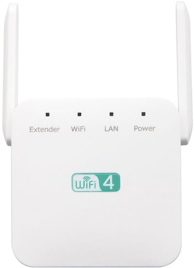 WiFi Extender - 300M 2.4GHz Dual Band Internet Versterker - WiFi Signaalversterker met 2 Antennes - Router, Repeater & AP-modus - Tot 10 Apparaten - Wit