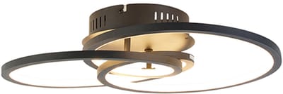 QAZQA rowin - Design Dimbare LED Plafondlamp met Dimmer - 1 lichts - L 45 cm - Zwart - Woonkamer | Slaapkamer | Keuken