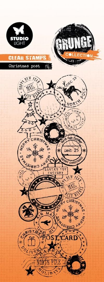 Clear stamps Christmas post - Grunge collection nr. 842