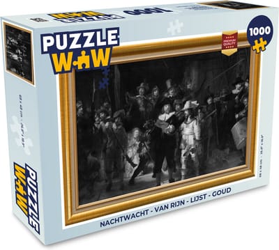 Puzzel Nachtwacht - Van Rijn - Lijst - Goud - Legpuzzel - Puzzel 1000 stukjes volwassenen