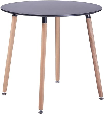 Scandinavische Ronde Eettafel - 80 x 80 cm - Mat Zwart