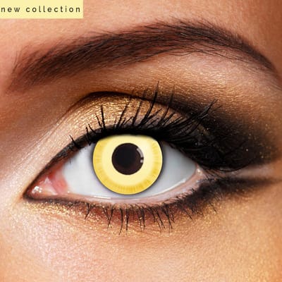 Partylens® gele kleurlenzen - Avatar - zachte jaarlenzen met lenshouder - Halloween - Cosplay