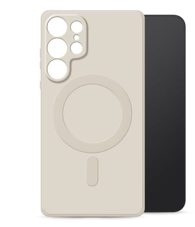 My Style Hoesje geschikt voor Samsung Galaxy S25 Ultra MagSafe Telefoonhoesje Flexibel TPU | My Style Protective Flex Backcover | Geschikt voor MagSafe | Geschikt voor Draadloos Opladen met Magnetische Ring | Geschikt voor MagSafe Case - Antique