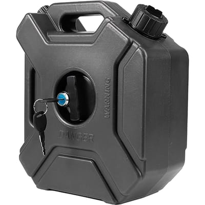 1,3 Gallon Benzinetank 5L Draagbare Reserve Olieton met Slot en Sleutels Past voor Motorfiets SUV ATV De Meeste Auto's zwart