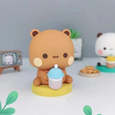 Schattige Bubu Dudu Panda Beer Figuur Kawaii Cartoon Panda Model Creatieve Opwindende Lente Dier Auto Ornamenten