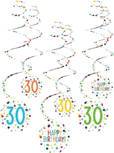 Amscan Spiraalslingers 30 Confetti Birthday 61 Cm Papier 6 Stuks